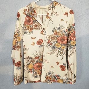Vintage Floral Print Women's Top